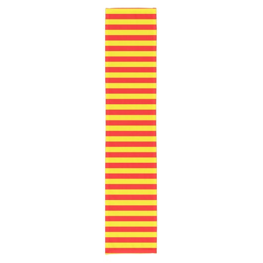 Rood en Geel Strepen Design Korte Tafelloper (Voorkant)