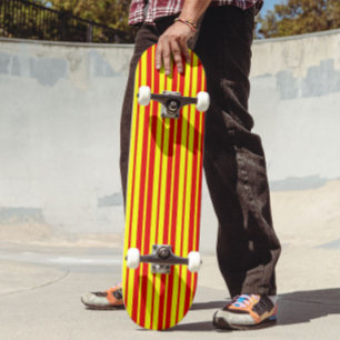 Rood en Geel Strepen Design Persoonlijk Skateboard