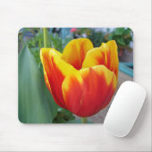 Rood en geel Tulp floral Garden Foto Muismat (Met muis)