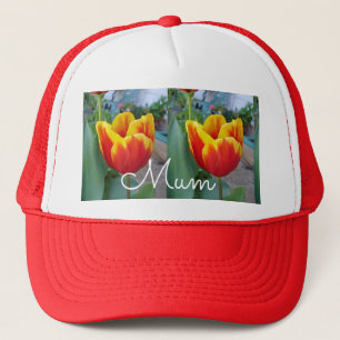 Rood en geel Tulp florale Tuin Foto Trucker Pet