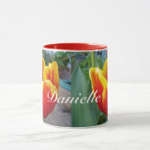 Rood en geel Tulp florale Tuin Womans Naam Mok (Midden)