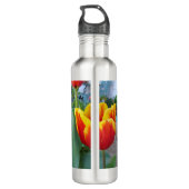 Rood en geel Tulpenbloem Foto 710 ml Wa Waterfles (Achterkant)