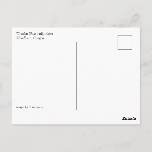 Rood en geel Tulpveld met luchtballon Briefkaart (Achterkant)