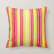 Rood en geel Verticaal gestreept Sierkussen