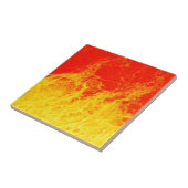 Rood en geel vuur branden tegeltje (Zijkant)