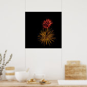 Rood en geel vuurwerk poster (Keuken)
