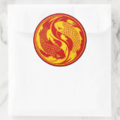 Rood en Geel Yin Yang Koi Vis Ronde Sticker (Tas)