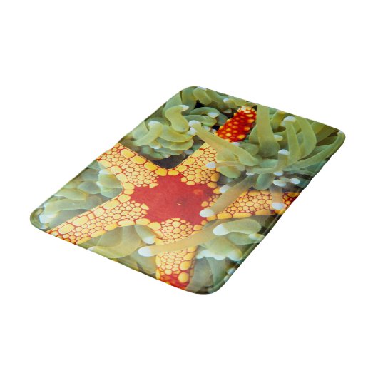 Rood en geel Zee Star Badmat (Gekanteld)
