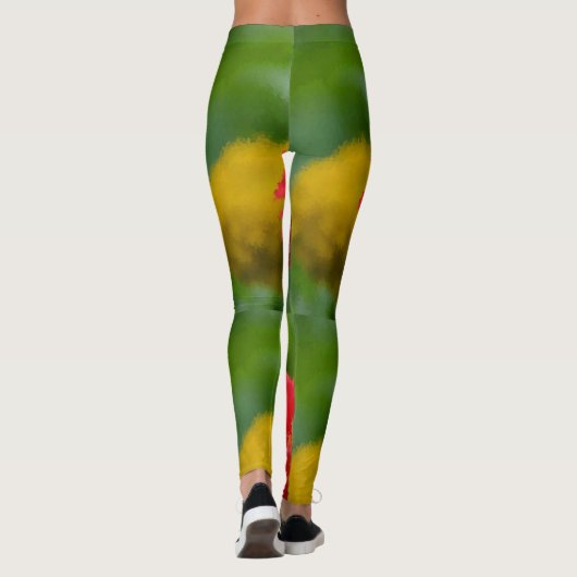 Rood en geel zink leggings (Achterkant)