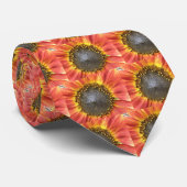 Rood en geel Zonnebloem Stropdas (Opgerold)