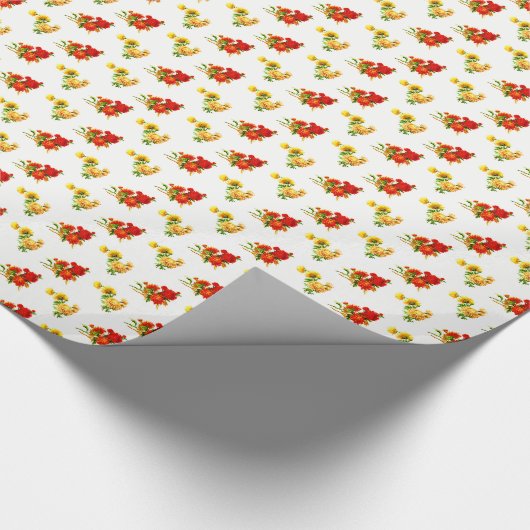 Rood- en geelkorrels cadeaupapier (Hoek)