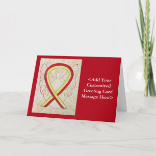 Rood- en Gele Awareness Ribbon-kaart op maat Kaart