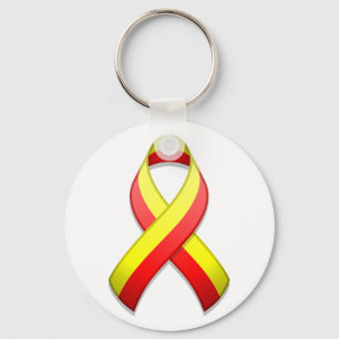 Rood- en gele bewustzijn Ribbon-Sleutelhanger Sleutelhanger