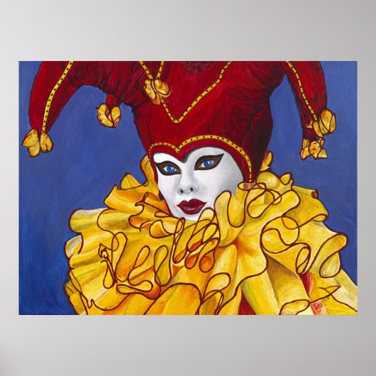 Rood- en gele carnavalstrips afdrukken poster (Voorkant)