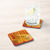 Rood- en gele filmkaartjes bier onderzetter (Rechterzijde)