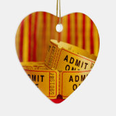 Rood- en gele filmkaartjes keramisch ornament (Rechts)