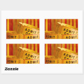 Rood- en gele filmkaartjes rechthoekige sticker (Vel)