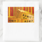 Rood- en gele filmkaartjes rechthoekige sticker (Tas)