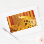 Rood- en gele filmkaartjes rechthoekige sticker (Envelop)