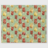 Rood- en Gele kerstboxen met zwoegen Cadeaupapier (Vlak)