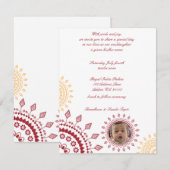 Rood- en gele Namkaran-Baby Kaart (Voorkant / Achterkant)