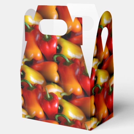Rood- en gele paprika's bedankdoosjes (Geopend)