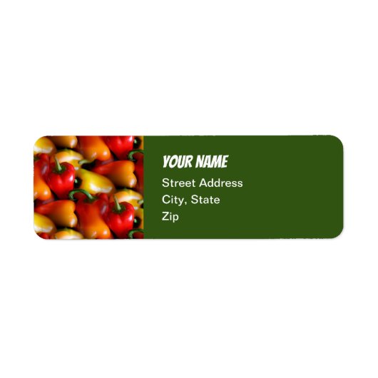 Rood- en gele paprika's Retouradreslabel Etiket (Voorkant)