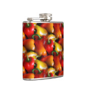 Rood- en gele paprika's Vinylomhulling Heupfles (Rechts)