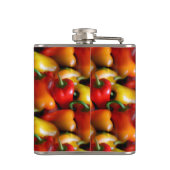 Rood- en gele paprika's Vinylomhulling Heupfles (Achterkant)