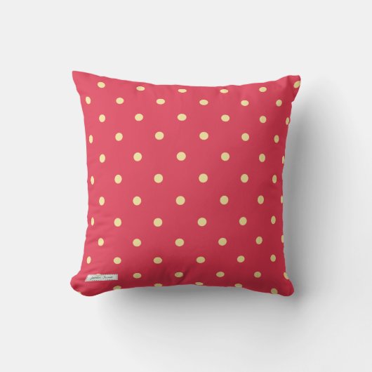 Rood- en gele pokadots kussen (Voorkant)