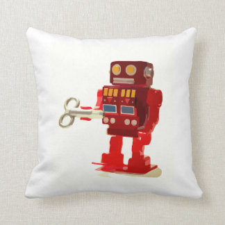 Rood- en gele robot kussen
