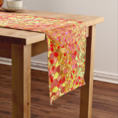 Rood- en gele rotalijstrunner lange tafelloper (Voorbeeld)