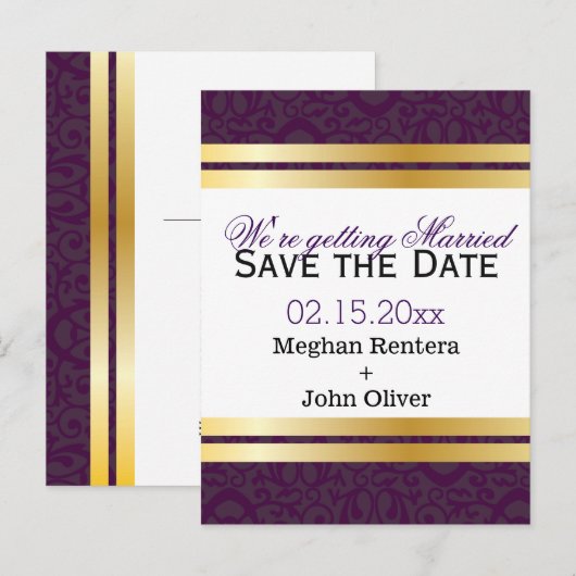 Rood- en gele Royalty-afdrukken Aankondigingskaart (Voorkant / Achterkant)