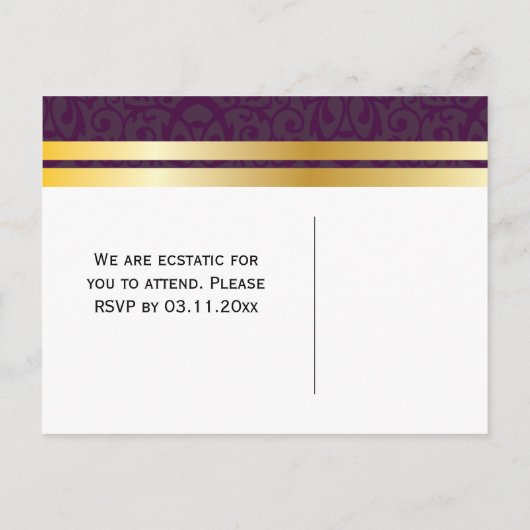 Rood- en gele Royalty-afdrukken Aankondigingskaart (Achterkant)