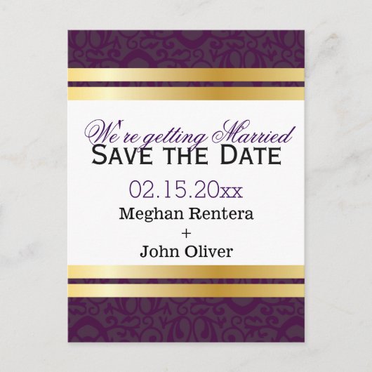 Rood- en gele Royalty-afdrukken Aankondigingskaart (Voorkant)