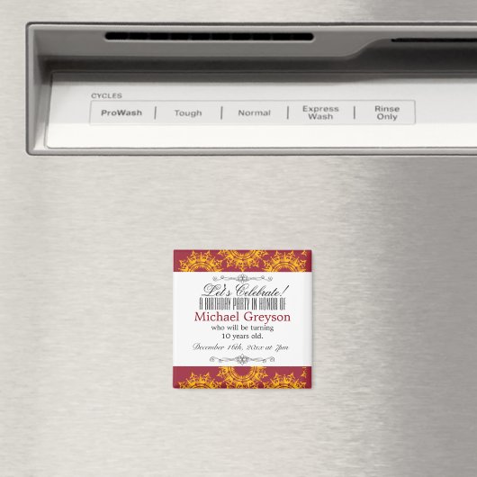 Rood- en gele Royalty-afdrukken Magneet (Insitu (Vaatwasser))