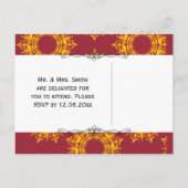 Rood- en gele Royalty-afdrukken Uitnodiging Briefkaart (Achterkant)
