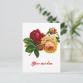 Rood- en gele rozen briefkaart (Staand voorkant)