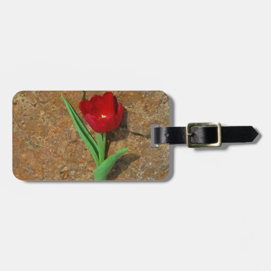 Rood- en gele Tulp Bagagelabel (Voorkant horizontaal)