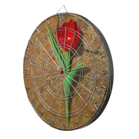 Rood- en gele Tulp Dartbord (Voorkant Rechts)