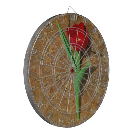 Rood- en gele Tulp Dartbord (Voorkant Links)