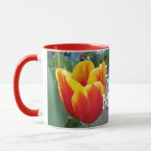 Rood en gele Tulp florale Garden houden van je moe Mok (Links)