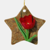 Rood- en gele Tulp Keramisch Ornament (Voorkant)