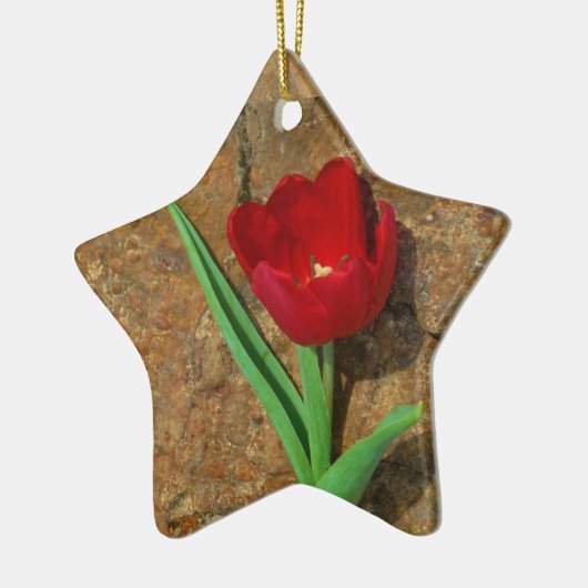Rood- en gele Tulp Keramisch Ornament (Links)