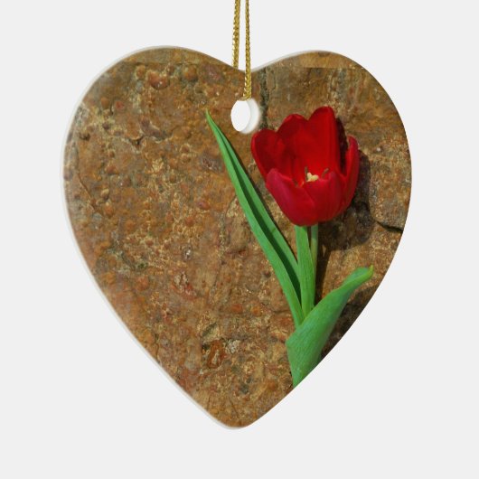 Rood- en gele Tulp Keramisch Ornament (Rechts)