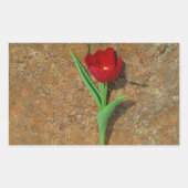 Rood- en gele Tulp Rechthoekige Sticker (Voorkant)