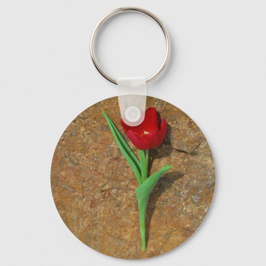 Rood- en gele Tulp Sleutelhanger (Voorkant)