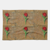 Rood- en gele Tulp Theedoek (Horizontaal)