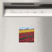 Rood- en gele Tulp-veld Magneet (Insitu (Vaatwasser))
