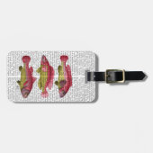 Rood- en gele vistrio bagagelabel (Voorkant horizontaal)